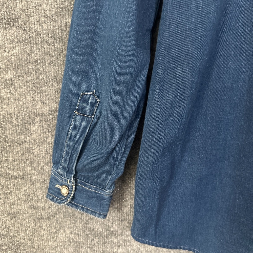 Urban Renewal Vintage Shirt Womens‎ S /XS  Blue Prairie Casual Boho Denim Top - Picture 10 of 14